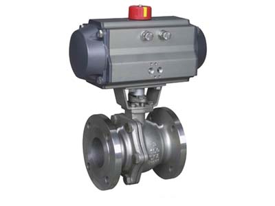 Pneumatic stainless steel flanged ball v